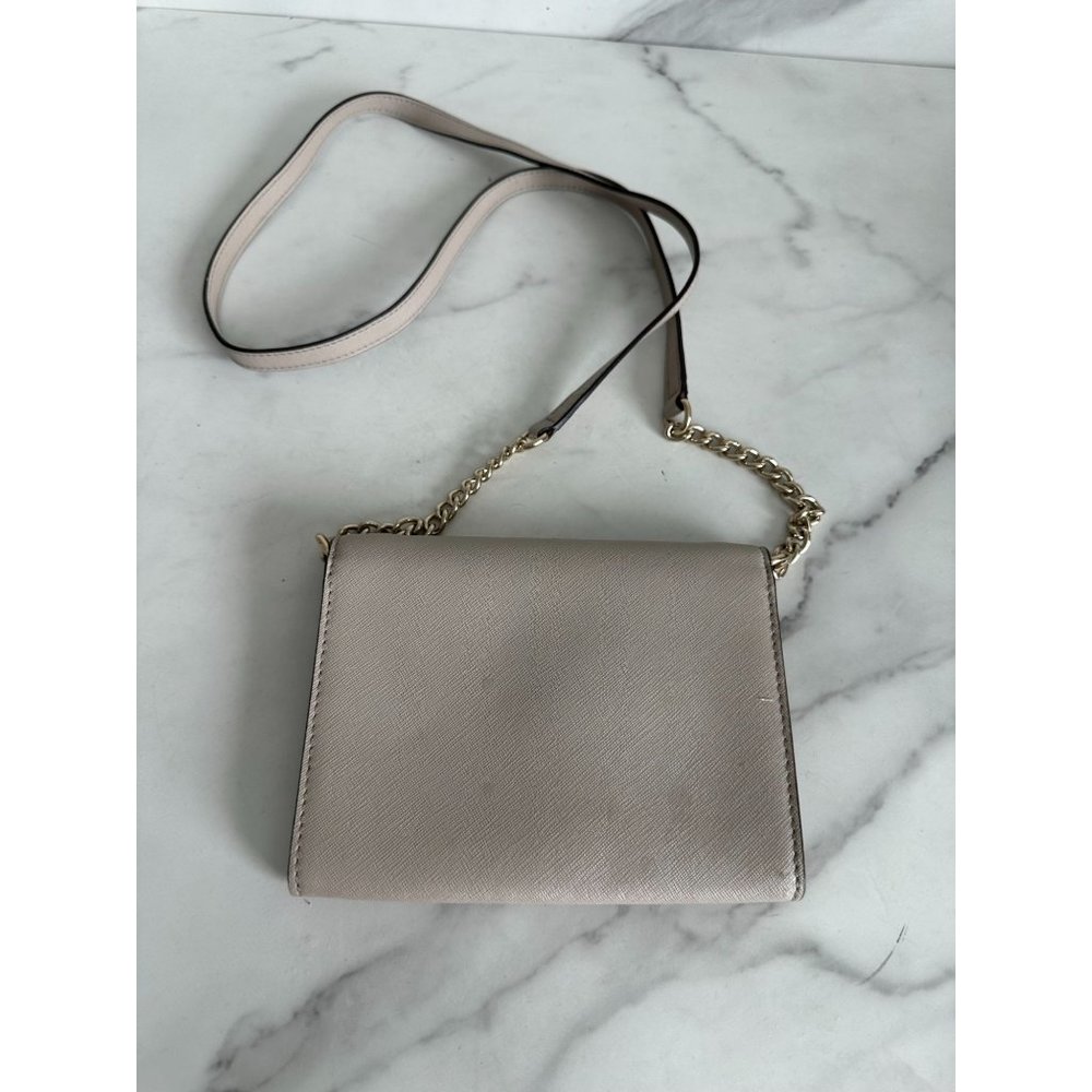 KATE SPADE Taupe Saffiano Leather Chain Crossbody Bag - Picture 3 of 5